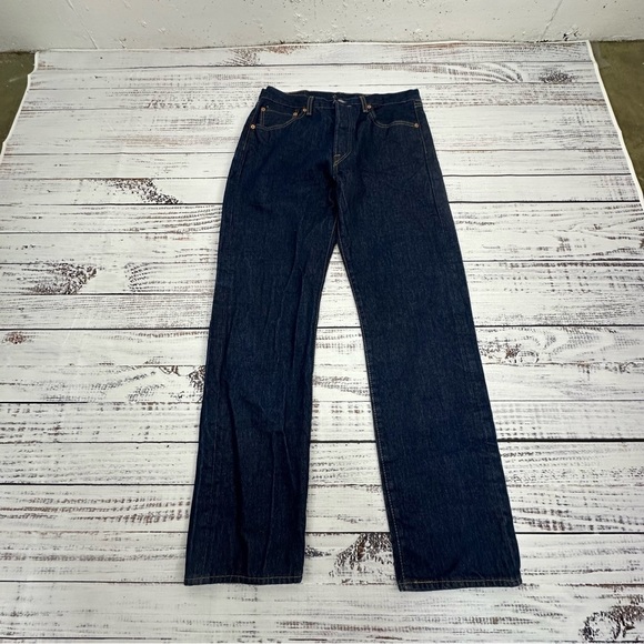 Levi’s Men’s Size 34 x 31 Classic 501 Button Fly Straight Leg Dark Wash Jeans - Picture 8 of 15